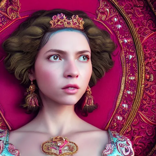 Image similar to portrait of wonderful princess of ruby with fair skin, ornate 8 k gorgeous intricate detailed, accent lighting, dramatic light, octane render