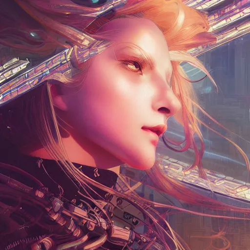 Image similar to portrait futuristic goddess at future neon light tokyo rooftop, sci - fi and fantasy, intricate and very very beautiful and elegant, highly detailed, digital painting, artstation, concept art, smooth and sharp focus, illustration, art by tan zi and ayanamikodon and alphonse mucha and wlop