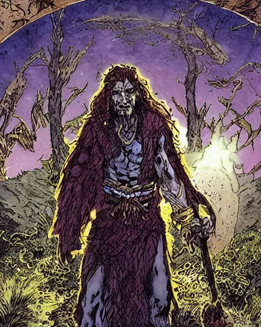 Image similar to a druid standing in a circle at the beginning of the world by marc silvestri