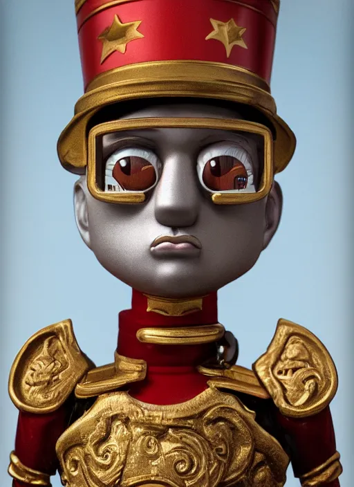 Prompt: closeup portrait of tin toy napoleon bonaparte, depth of field, zeiss lens, detailed, symmetrical, centered, fashion photoshoot, by nicoletta ceccoli, mark ryden, lostfish, earl nore, hyung tae, frank frazetta, breathtaking, 8 k resolution, extremely detailed, beautiful, establishing shot, artistic, hyperrealistic, octane render