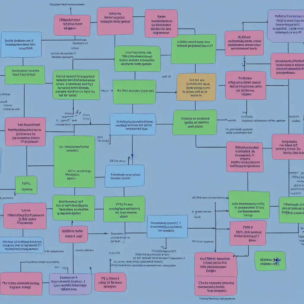 Image similar to flow chart diagram of the first succesful AGI model, incscape, excalidraw