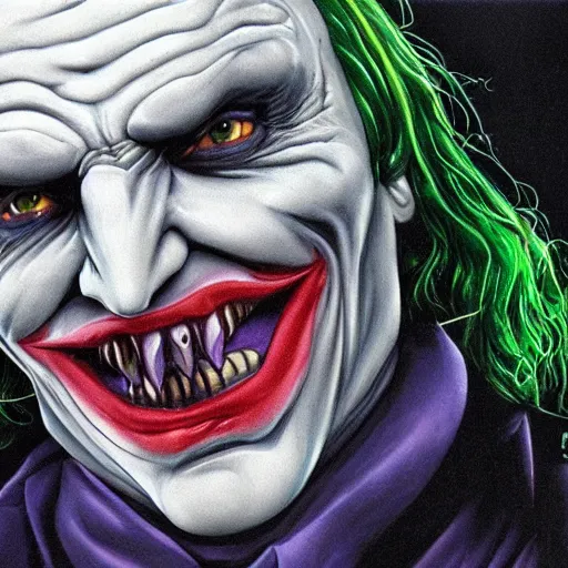 Image similar to voldemort as the joker, highly detailed, photorealistic, hyper detailed