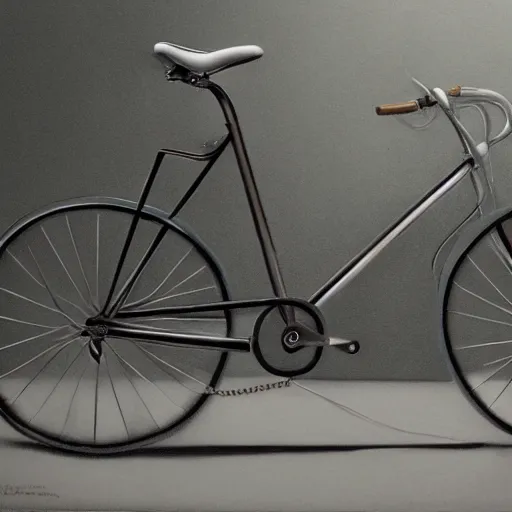 Image similar to hyperrealistic render, d'ara O'Brien, on a bicycle