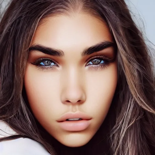 Image similar to 4k,ultra detailed portrait of Madison Beer by Rachel Ruysch