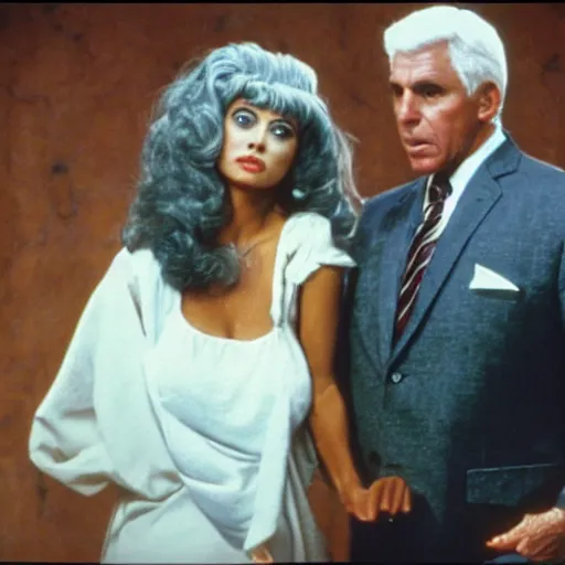 Prompt: frank drebin fights cleopatra for the throne of Egypt