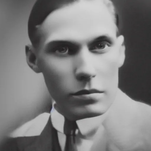 Image similar to A photograph portrait of Jerma985 wearing a suit with short slicked hair in the early 1930s, taken in the early 1930s, grainy, taken on a early 1930s Kodak Camera, realistic, hyperrealistic, very realistic, highly detailed, very detailed, extremely detailed, detailed, digital art, trending on artstation