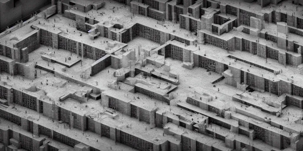 Image similar to tilt shift, prismatic, Brutalistic concrete, ultra detailed