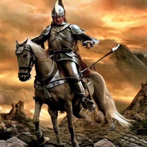 Image similar to the rohirrim riding into battle at minas tirith