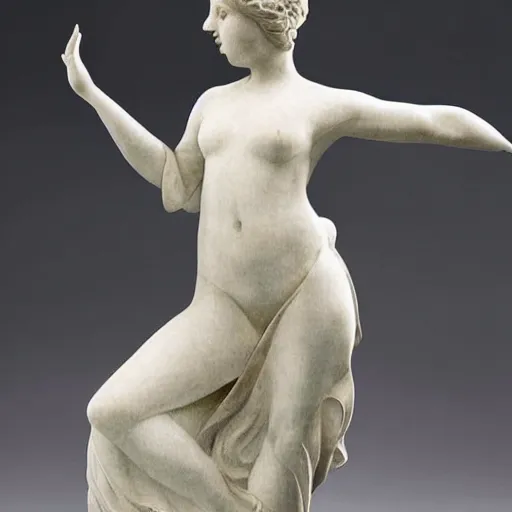 Image similar to a marble statue of a woman dancing,