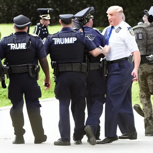 Prompt: Newscast still of Donald Trump being arrested at mar-a-lago,4k