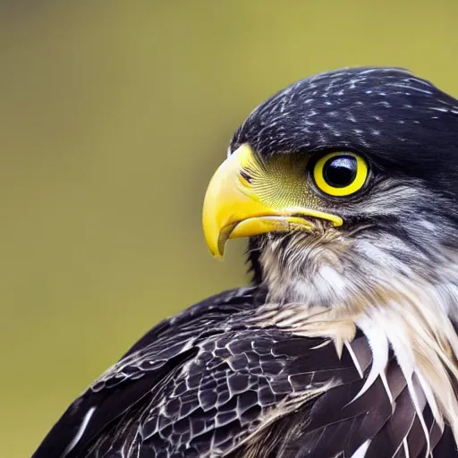 Image similar to scenic photo of a bird of prey, covered in feathers. focus on the beak. intricate eyes. extremely large wings. extreme detail, hyperrealistic photo