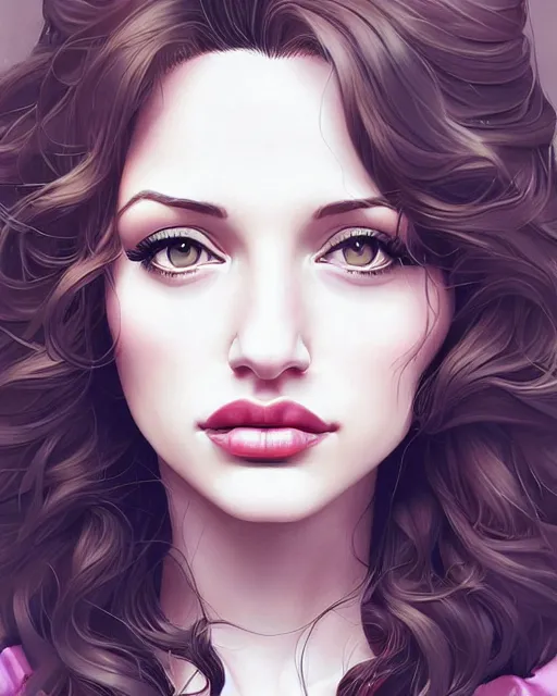 Prompt: a beautiful gina gershon christina hendricks kat dennings dolly parton instagram model, cascading hair!!!!, by wlop and ilya kuvshinov and artgerm, symmetrical eyes, aesthetic, gorgeous, stunning, alluring, attractive, artstation, deviantart, pinterest, digital art