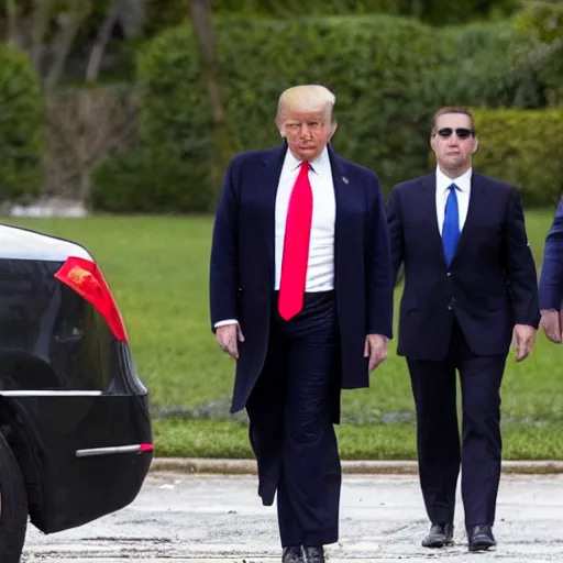 Prompt: donald trump joining the fbi raid of his mar a lago estate. donald trump in fbi gear, special operation, search and retrieve mission for secret documents.