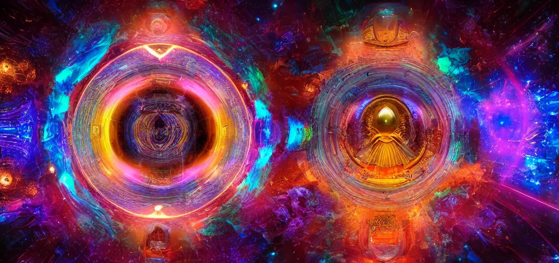 Image similar to cosmic ritual supertrip, 8 k cinematic hdr