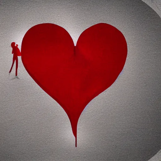 Image similar to fantastic cinematographic illustration where a red heart appears