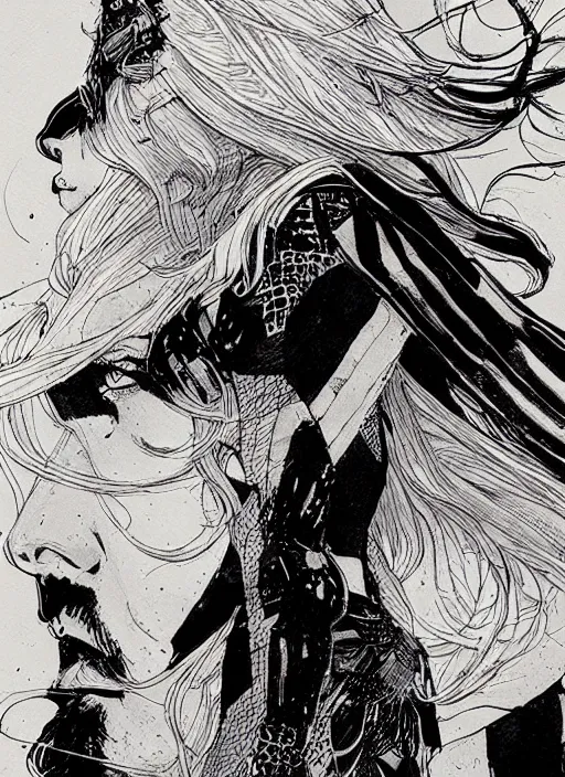 Image similar to thor, art by kaethe butcher and moebius, details