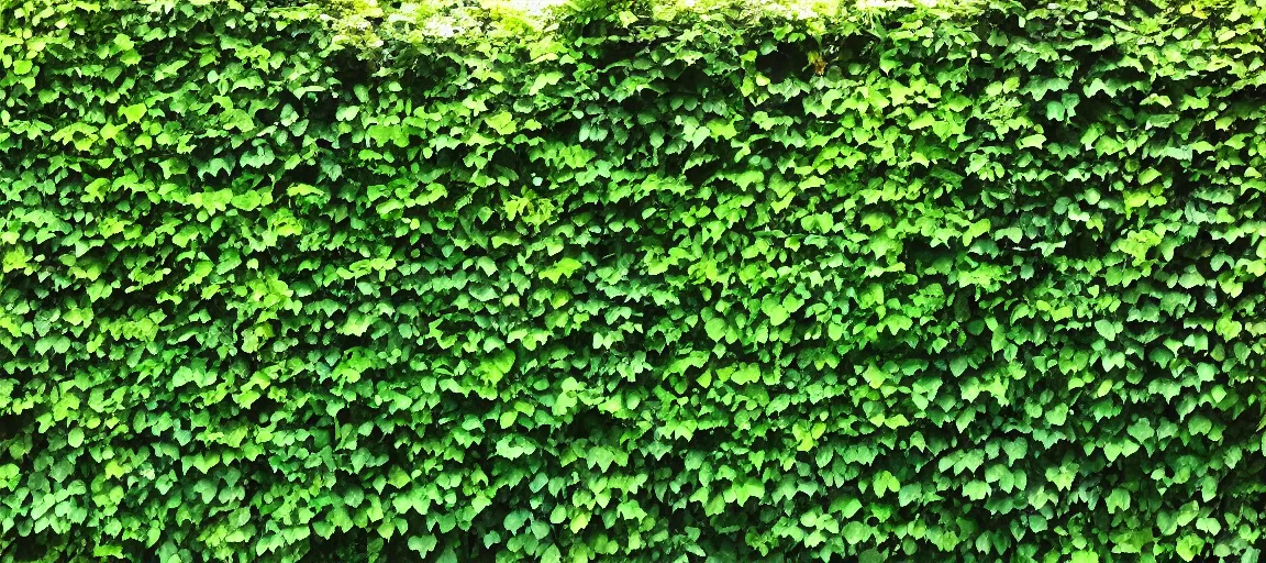 Image similar to a very beautiful green wall of vines and leaves and flowers,