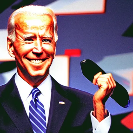 Prompt: Photograph of Joe Biden throwing his Gamecube controller after losing a game of Super Smash Bros. Melee