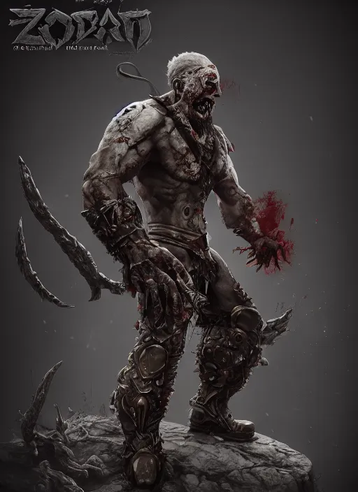 Prompt: а Proto-Slavic mythology, zombie Slavic hero inspired blizzard games, full body, detailed and realistic, 4k, trending on artstation, octane render