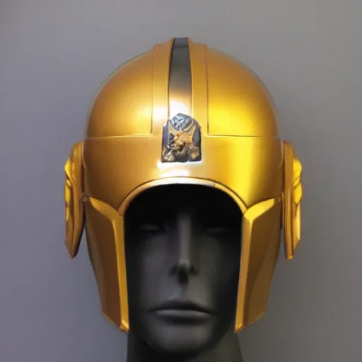 Prompt: golden mandalorian helmet crown