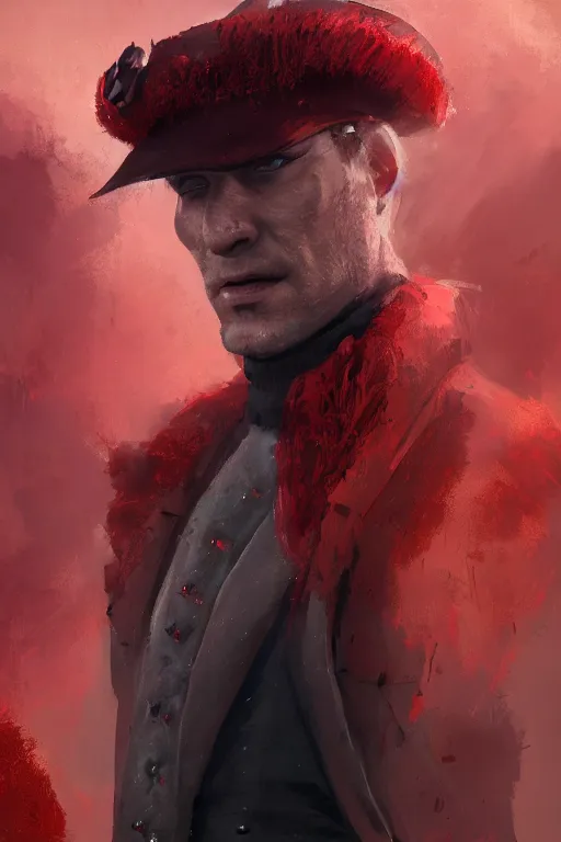 Image similar to a fancy portrait of a red septic sam by Greg Rutkowski, Sung Choi, Mitchell Mohrhauser, Maciej Kuciara, Johnson Ting, Maxim Verehin, Peter Konig, final fantasy , 8k photorealistic, cinematic lighting, HD, high details, atmospheric , trending on artstation