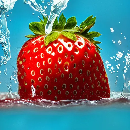 Image similar to half cut strawberry, splash underwater! photoshop edit, golden ratio