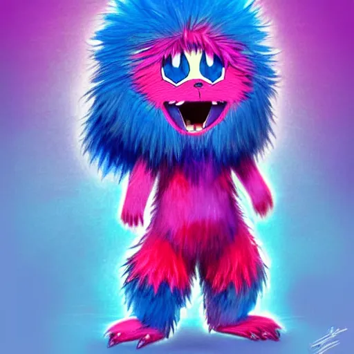 Image similar to Habs Mascot YOUPPI pokemon shiny, legendary, ultra rare, super cute and friendly, most powerful legendary shiny cyan pink pokémon, highly detailed, digital pencil painting, anime, cartoonish, gentle fluffy monster pink and light blue youppi pokemon, sharp focus, illustration, art by artgerm and greg rutkowski and alphonse mucha