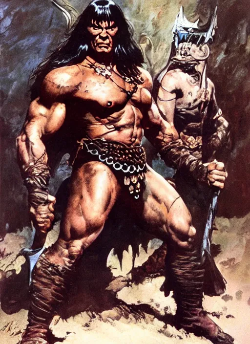 Image similar to Conan the barbarian by frank frazetta