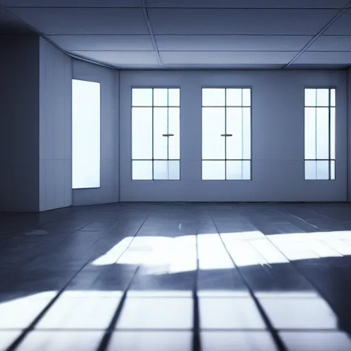 Image similar to futuristic dark and empty room, surreal, atmospheric lighting, octane render, unreal engine, 8 k