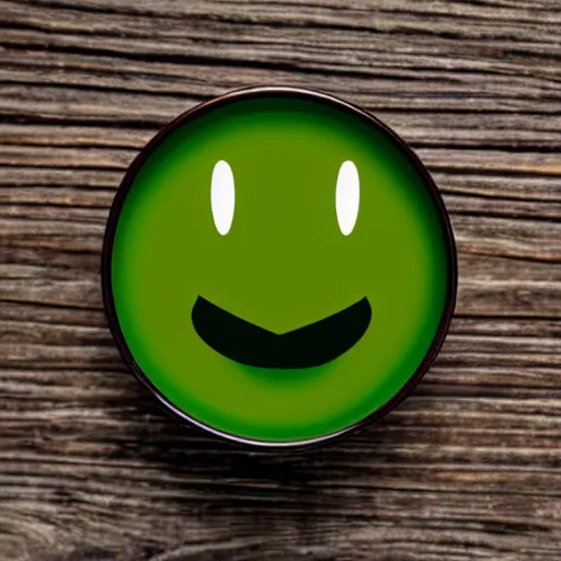 Image similar to luigi's face on the surface of green tea.