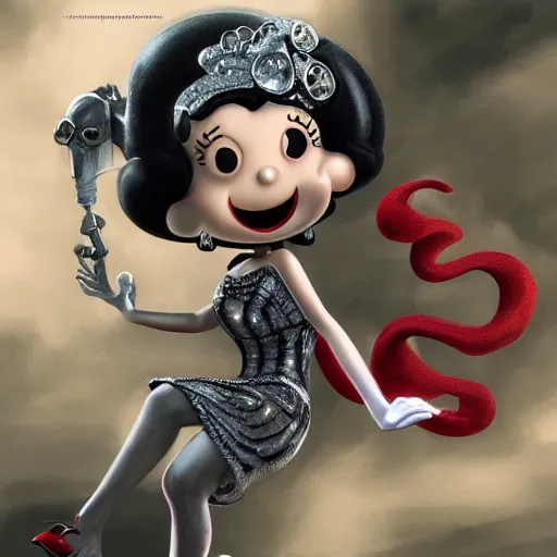 Prompt: betty boop riding snoopy, intricate detail, royo, vallejo, frazetta, giger, whealan, hd, unreal engine,