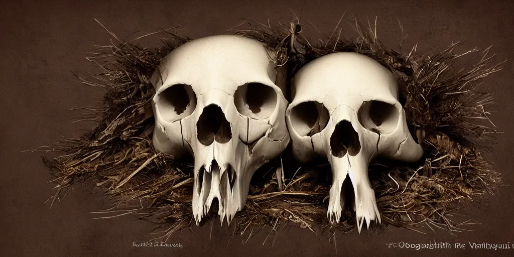 Image similar to photorealistic bird skulls, by katrina van grouw and bruce mahalski. occult photorealism, uhd