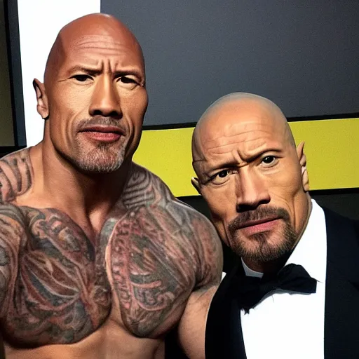 KREA - an fusion of dwayne johnson and bruce willis face