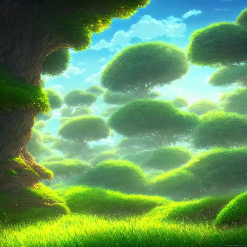 a grassy landscape in the style of studio ghibli, | Stable Diffusion ...