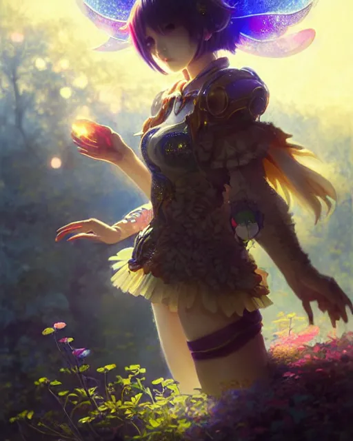 Image similar to mirei kiritani as anime girl, mushroom kingdom, fantasy character portrait, concept art, sorceress, magical aura, bright, interesting angle, intricate details, highly detailed by greg rutkowski, gaston bussiere, simon bisley