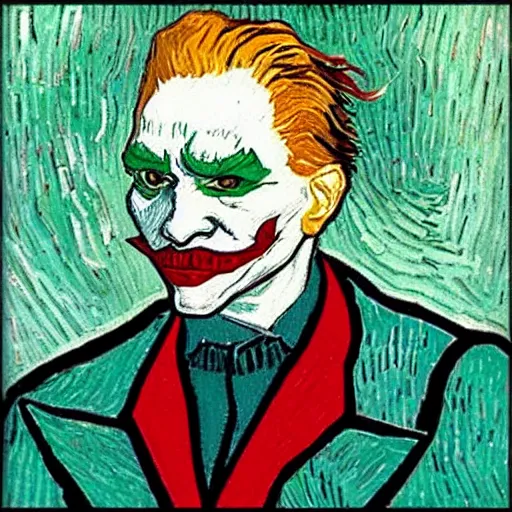 Image similar to “joker card designed by vincent van gogh”