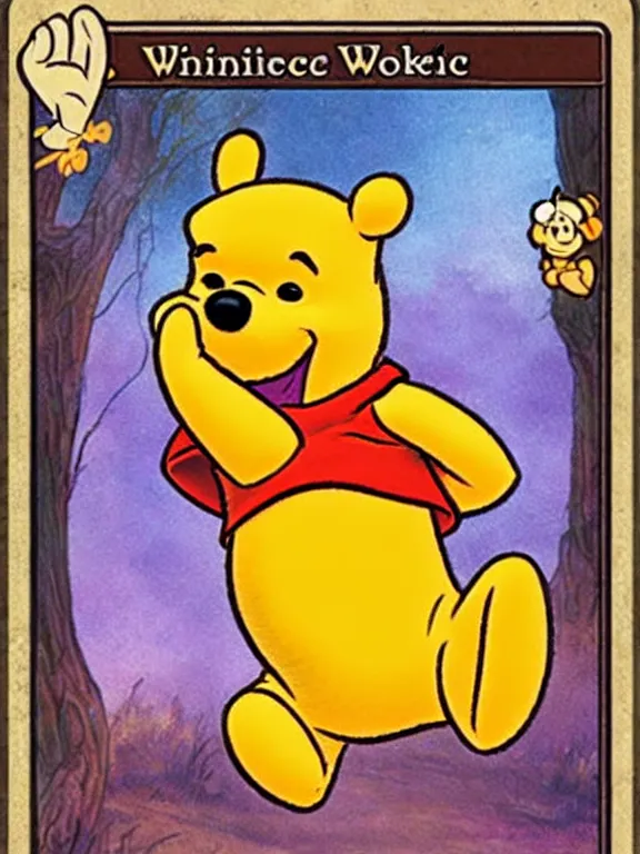 Image similar to Winnie the Pooh as a Magic the gathering card