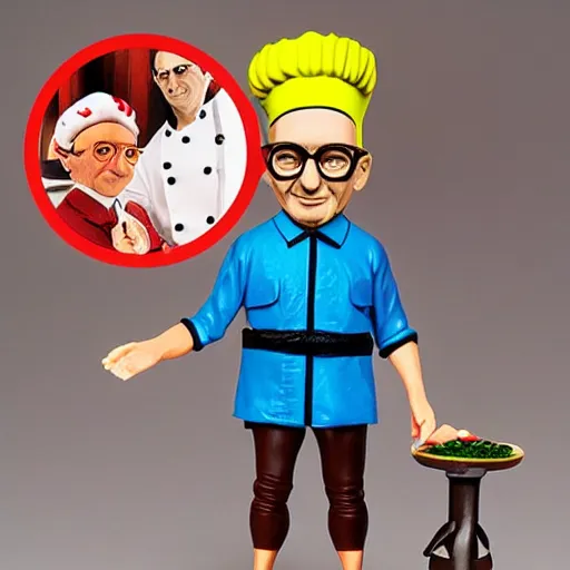 Image similar to albert hofmann cosplay celebrity chef, stop motion vinyl action figure, plastic, toy, john stezaker style