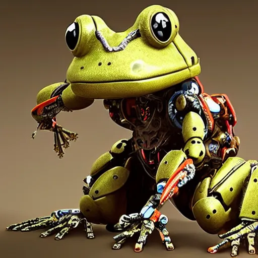 Image similar to cybernetic robot frog from the game Horizon Zero Dawn