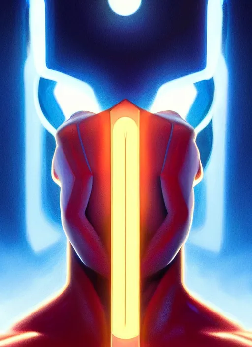 Image similar to symmetry portrait of cyclops from x - men : the animated series ( 1 9 9 2 ), glowing lights, intricate, elegant, highly detailed, digital painting, artstation, concept art, smooth, sharp focus, illustration, art by artgerm and greg rutkowski and alphonse mucha