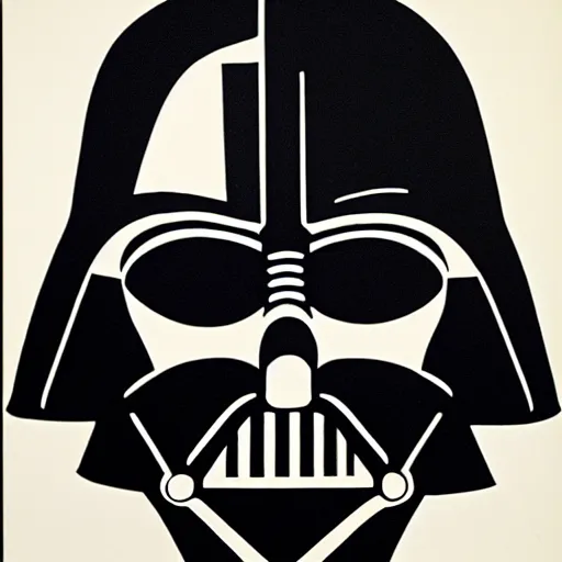 Image similar to a portrait of darth vader by man ray