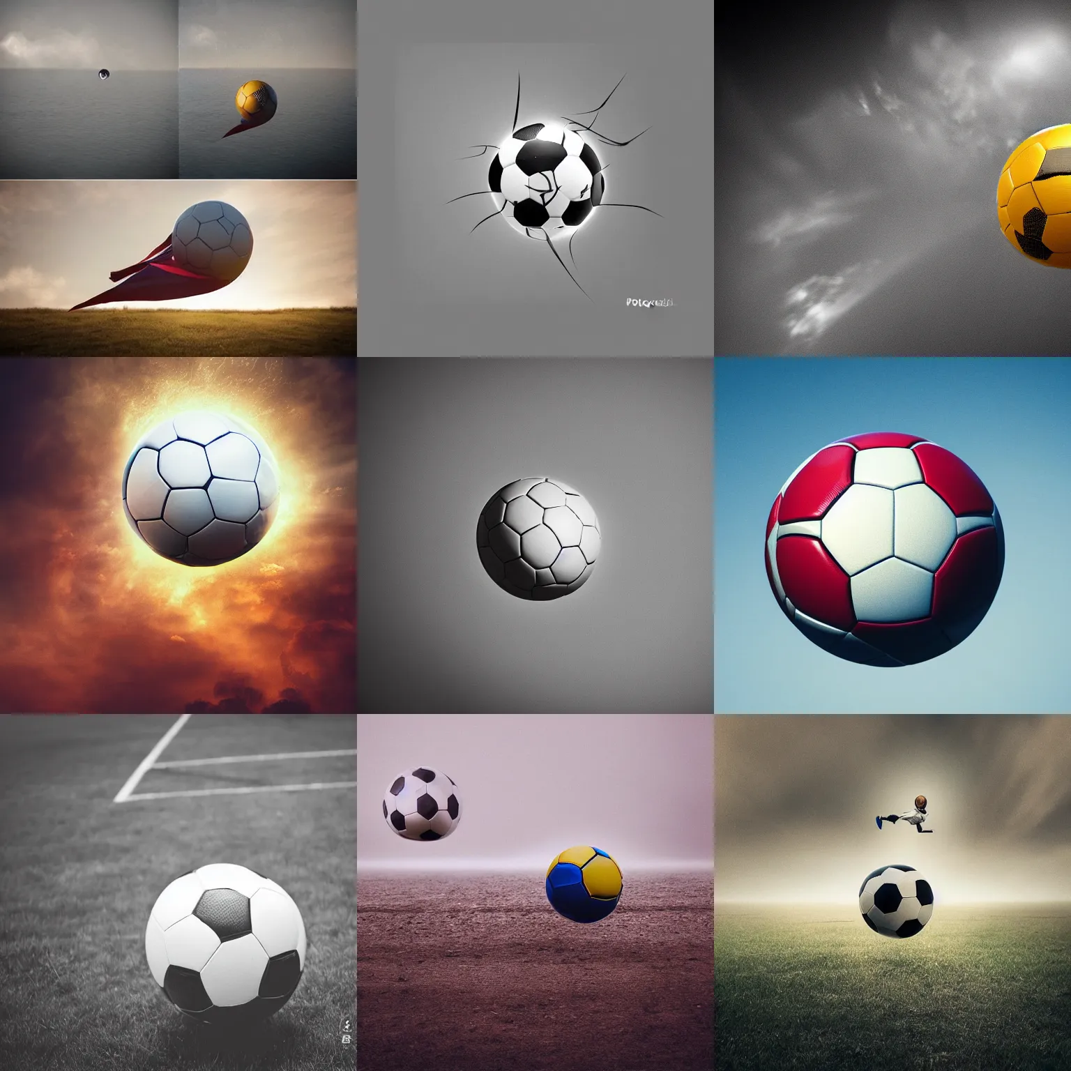 Prompt: award - winning photography of a flying soccer ball trending on artstation