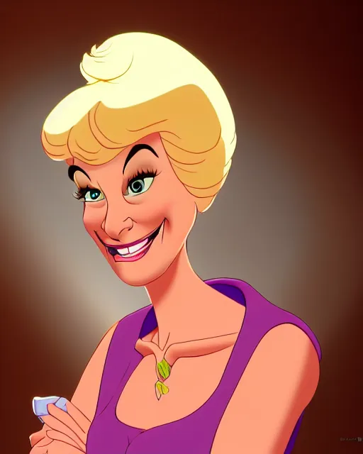 Prompt: pleasant adult woman character portrait, by don bluth, highly detailed, dynamic shadows, 4 k, wallpaper - 1 0 2 4