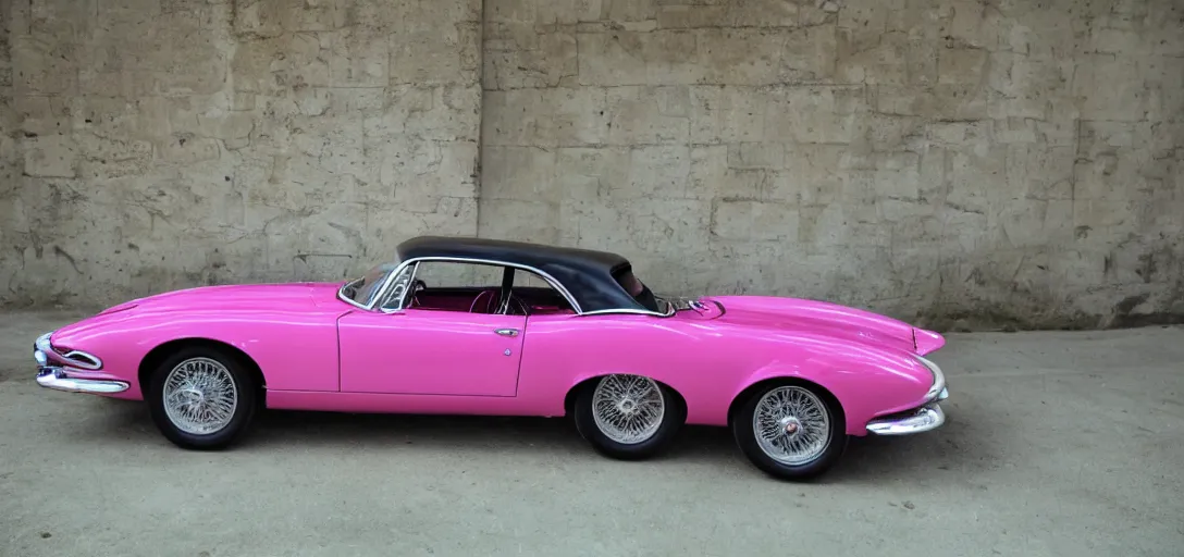 Prompt: pink jaguar 1 9 6 6