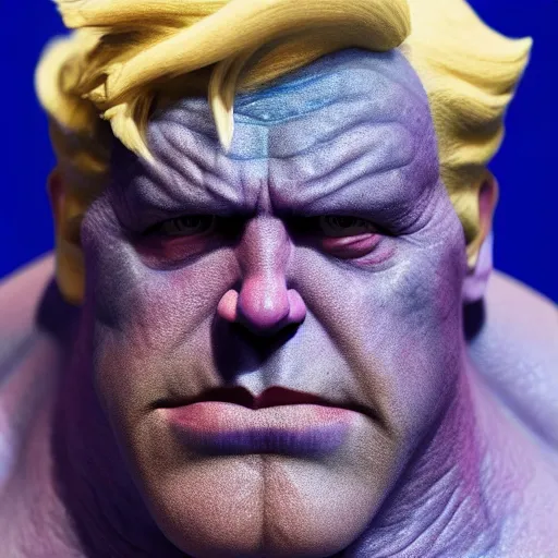 Prompt: boris johnson as thanos, reality, 8 k,