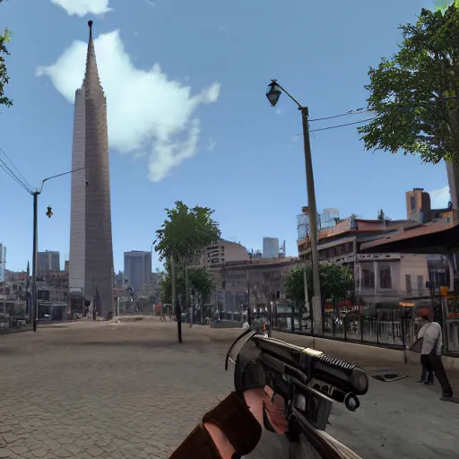 Image similar to a open world game set in buenos aires