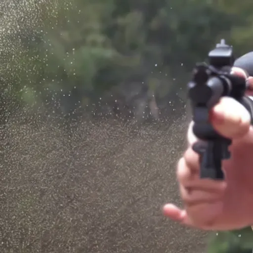 Image similar to bullet firing from gun slow motion shot