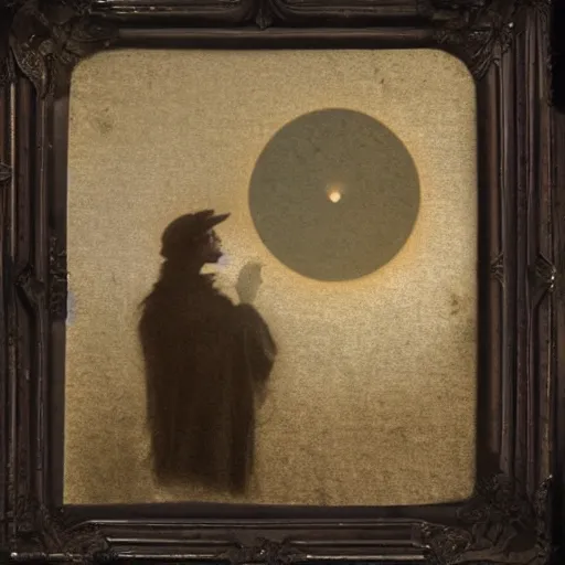 Prompt: A mysterious good looking man, smoking a joint with a Solar Eclipse in the background in the style of DaVinci as a 4k photograph, using hyperrealism