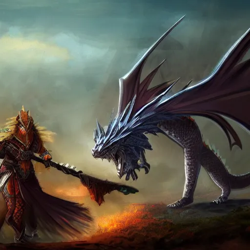 Image similar to Fantasy MMO, wise guardian dragon clan, digital art, 4k