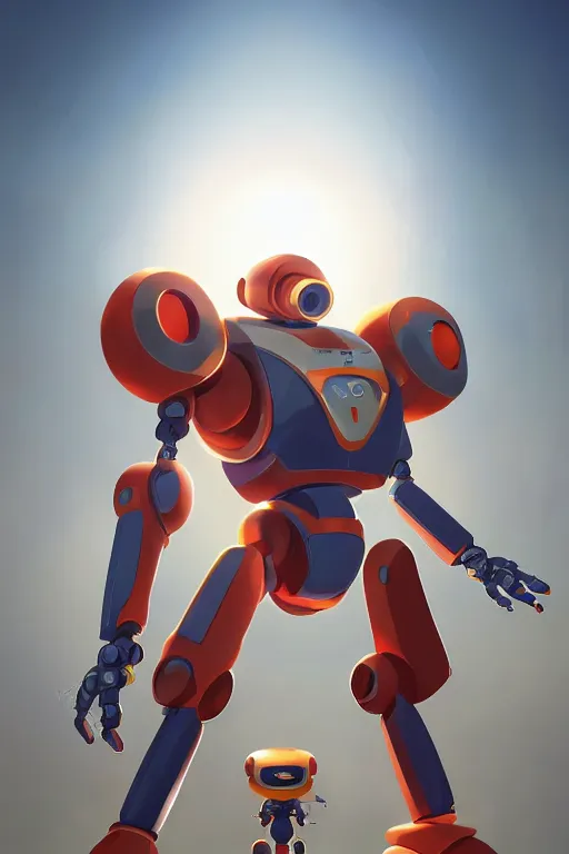 Image similar to metabots medabots medarotto medarot robot minimalist comics, behance hd by jesper ejsing, by rhads, makoto shinkai and lois van baarle, ilya kuvshinov, rossdraws global illumination ray tracing hdr radiating a glowing aura